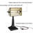 Vintage Mission-Style Bankers Lamp With Stained Glass Shade And Led Light For Desk Or Table
