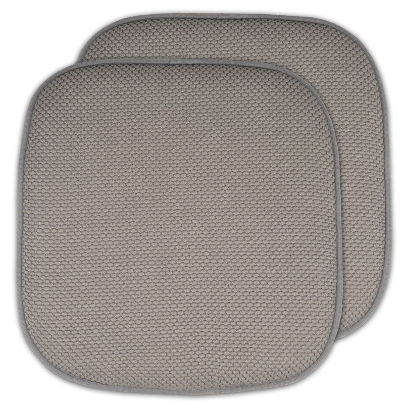 Honeycomb Non-Slip Indoor Chair Cushions, Silver, 2-Pack