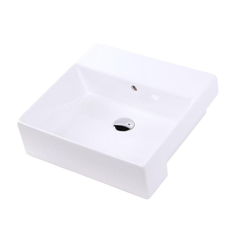 Aquamedia 19.75'' L Bathroom Sink, 0 Hole