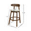 Tabouret de bar rembourré en bois d'hévéa massif l 18,75 po x P 20,5 po x H 41 po Christopher Knight Home-129942534
