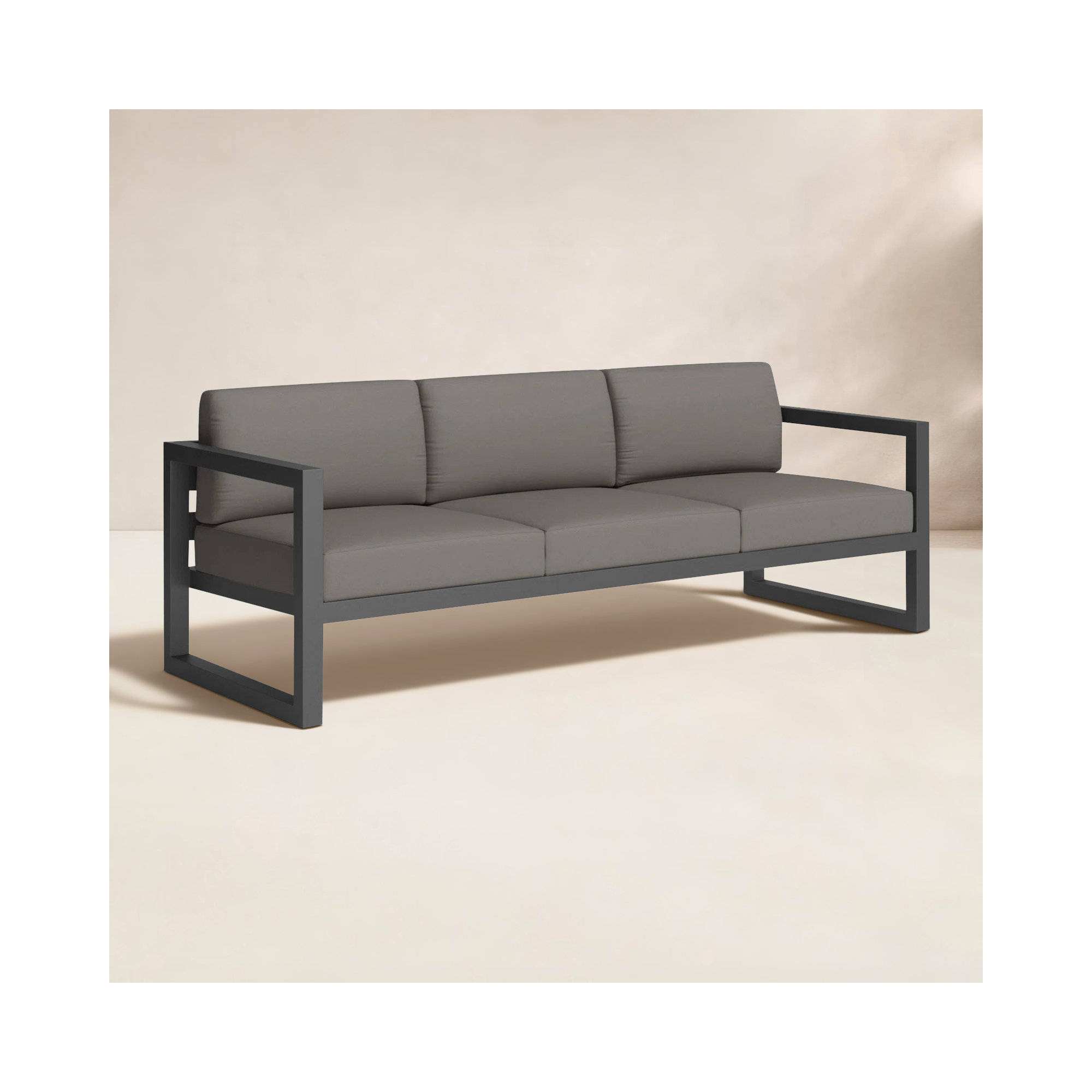Smith 84" Outdoor Sofa with Sunbrella® Cushions, Canvas Charcoal, Slate
