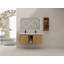 Meuble-lavabo mural 48 po avec double lavabo et support de rangement, portes à fermeture douce, armoire combinée (KD-Packing)