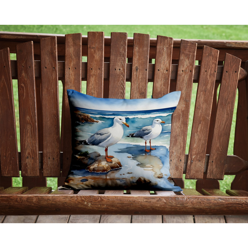 Gulls Scavenging Throw Pillow, Square 14"