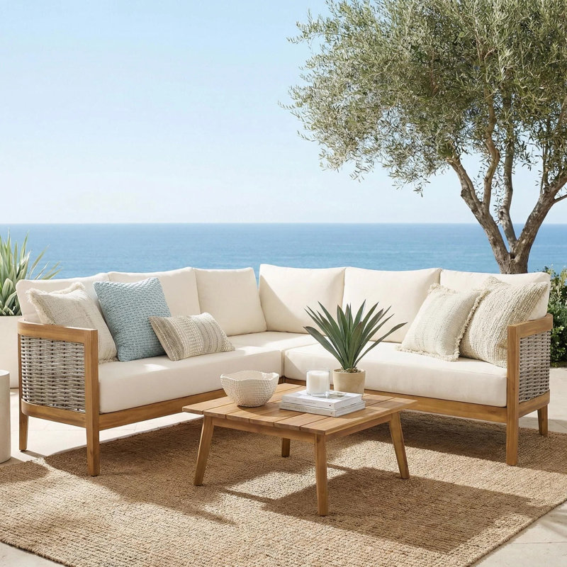 Canapé modulaire d'extérieur réversible de 80 po avec coussins Feller