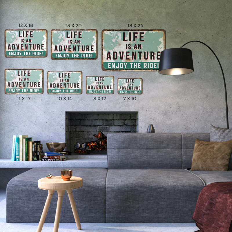 Life Is An Adventure Enjoy The Ride Street (paquet de 2) en plastique 8 po x 12 po