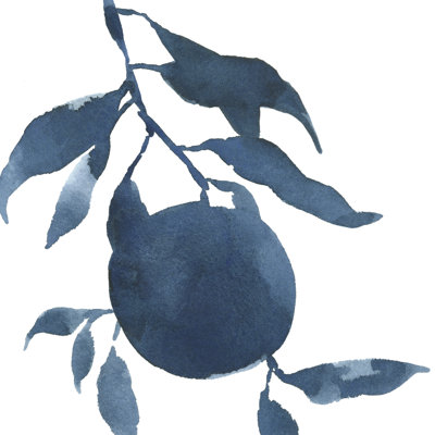 Indigo Oranges III by Emma Caroline - Wrapped Canvas Painting