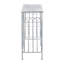 Console 40 po x 14 po x 31 po en fer forgé rustique, finition argent patinée, table d'appoint