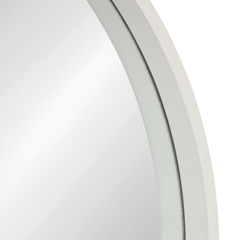 Arranjeet Modern Round Wall Mirror, 21.6" x 21.6", White