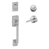 Century Handleset with Deadbolt and Manhattan Door Lever and Rosette