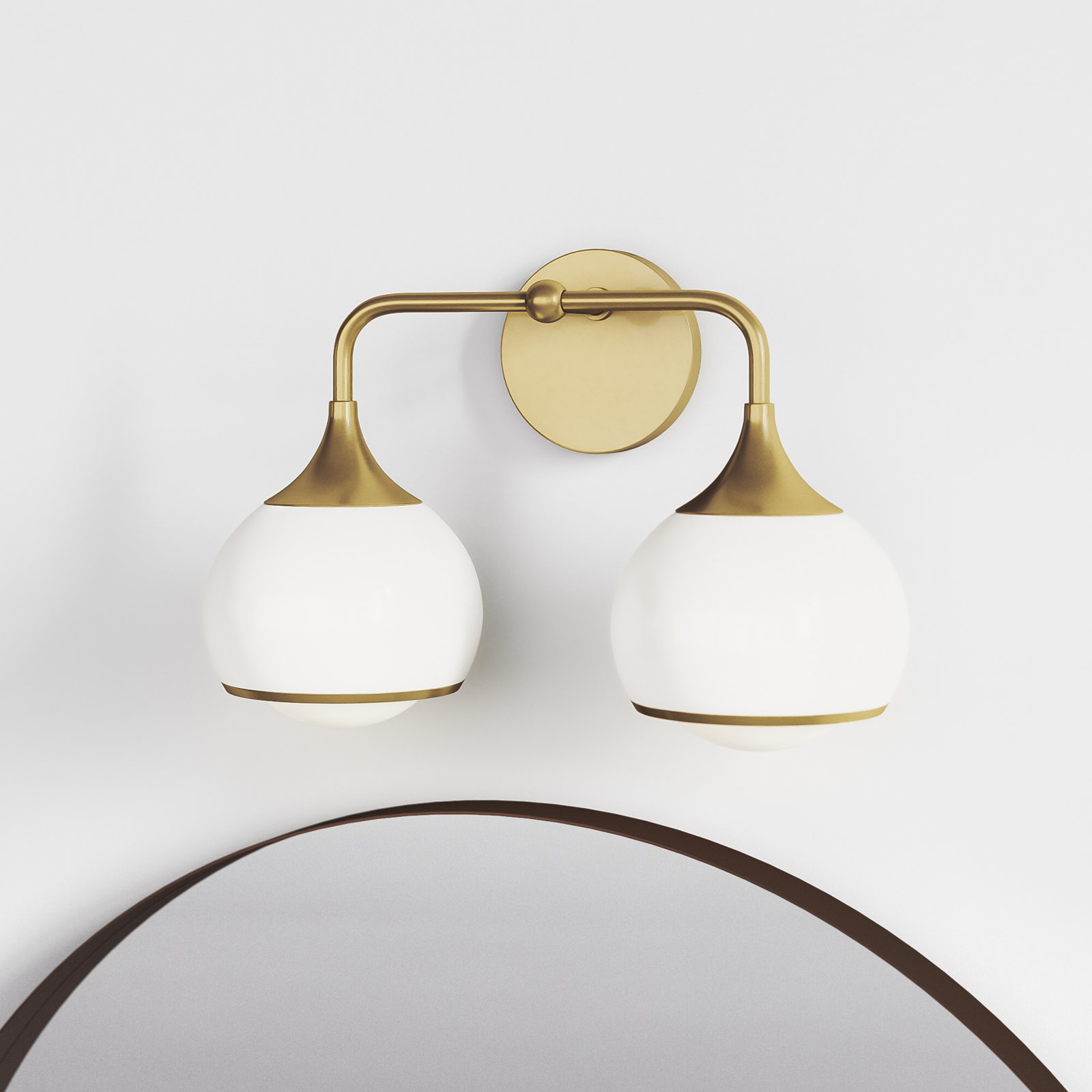 Kegan Dimmable Vanity Light, Aged Brass, 2