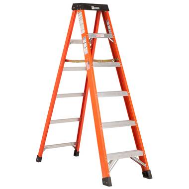 Louisville Ladder 12-Foot Fiberglass Pro Platform Ladder with Extended  Rail, 300-Pound Capacity, Type IA, FXP1712, Red 