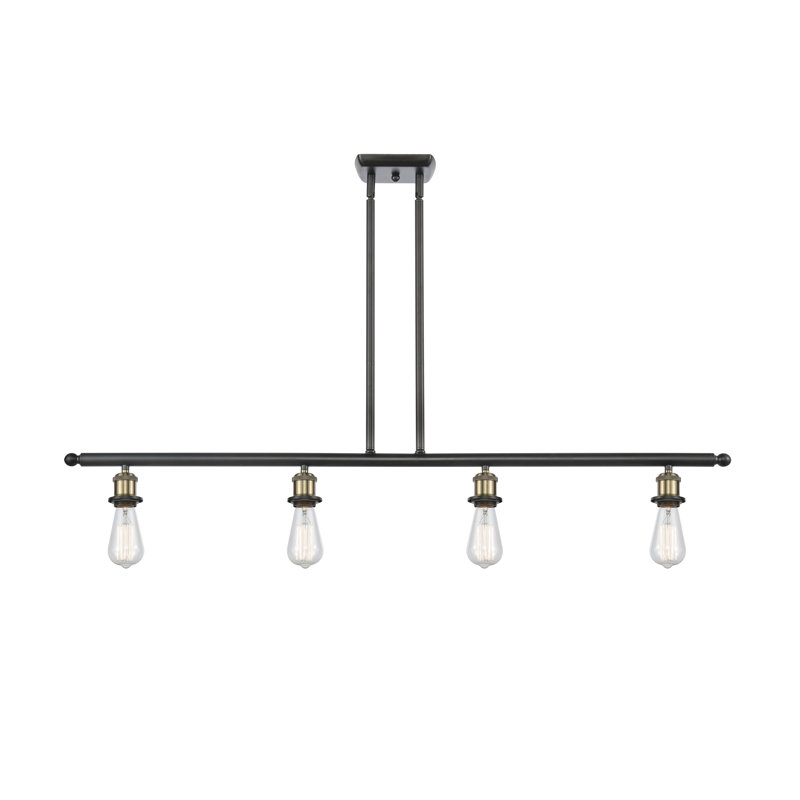 Luminaire suspendu linéaire à 4 lumières pour îlot de cuisine Mifley, Ampoule DEL 6 watts Vinage, Laiton antique noir