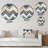 Grey White Geometric Neutrals Chevron Pattern - Chevron  Wall Clock-101235568