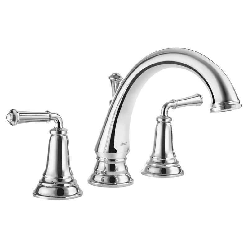 Delancey 2 Handle Deck Roman Tub Faucet, Polished Chrome, Without Shower