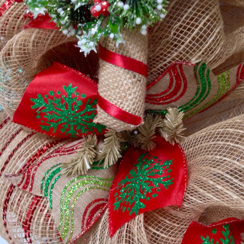 Couronne de Noël avec canne en bonbon