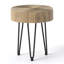 Ensemble de tables de bout et de cocktail en bois d'acacia avec pieds en métal noir Stella - 2 pièces