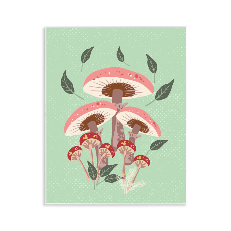 Art mural sur champignons et feuilles tombantes par Diane Labombarbe