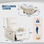 Fauteuil inclinable pivotant électrique à bascule - Rotation à 270°, port de chargement USB, revêtement en similicuir, dossier capitonné, poches latérales, accoudoirs épais à double couche, beige clair