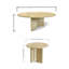 Ensemble de tables basses gigognes dorées chaudes avec dessus en marbre véritable et base en acier, tables de salon 2 pièces en beige