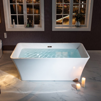 Echo 59'' x 29.5'' Soaking Acrylic Bathtub