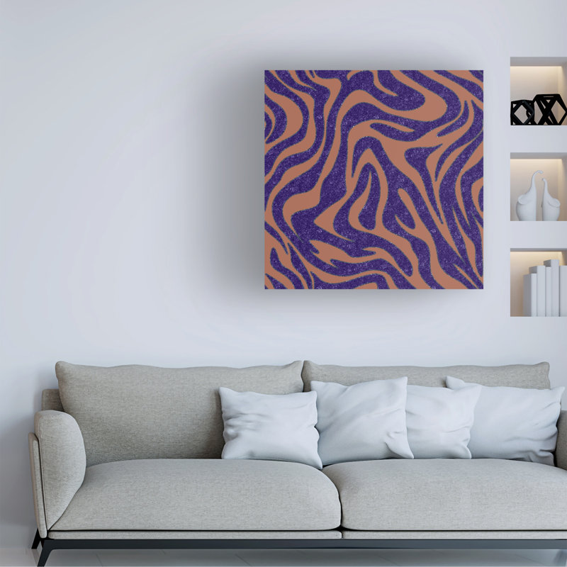 Art sur toile, motif de saumon mauve à 12 coups, H 14 po x l 14 po