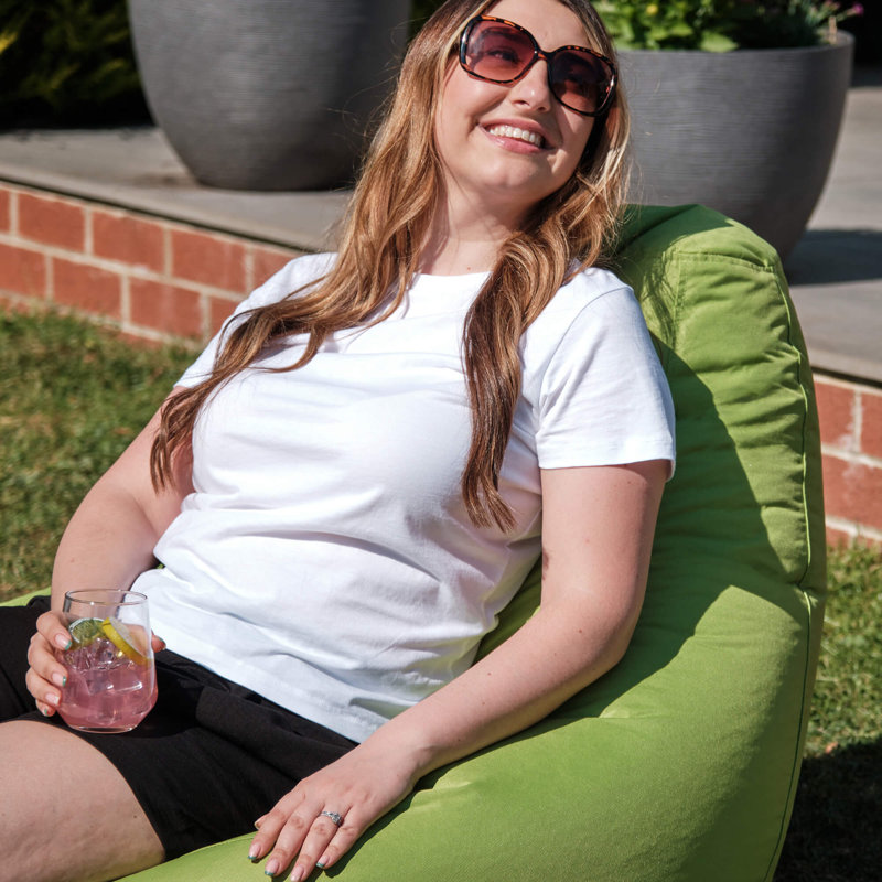 Bean Bag Bazaar Dalton Water-Resistant High Back Recliner Bean Bag, Green