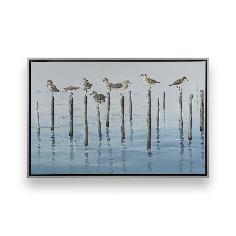 «Noonday Escapade», reproduction sur toile, Cadre flottant en chrome poli, H 26 po x l 38 po x P 1,75 po