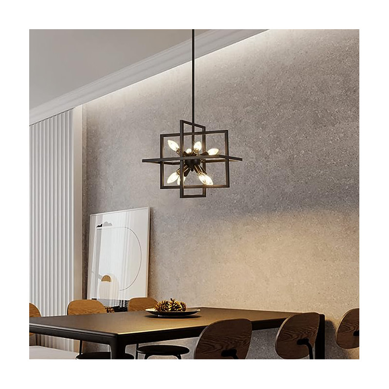 Lustre à 8 lumières Spedding, Noir