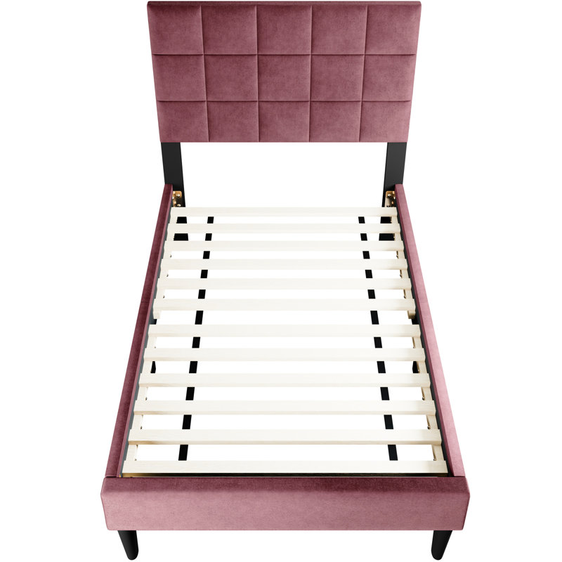 Lit simple réglable avec tête de lit simple et housse en lin - Design confortable et moderne 12 mélanges de soutien pour une nuit de détente