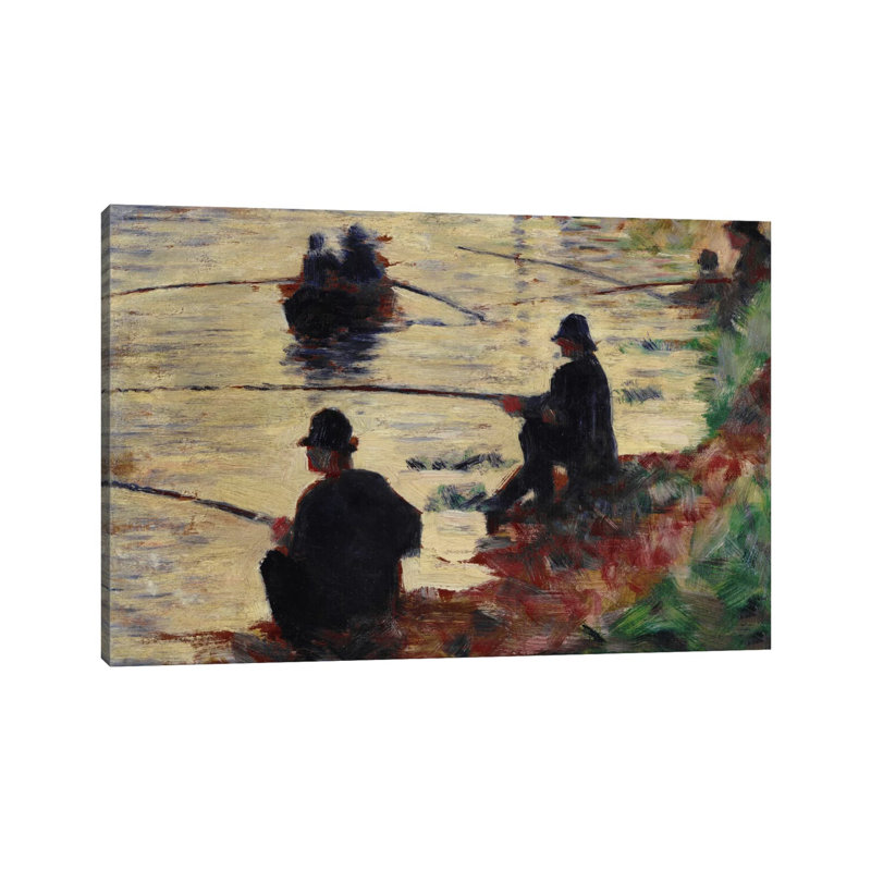 Anglers by Georges Seurat - Wrapped Canvas Painting, 152.5 cm H x 101.5 cm W