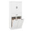 Tall Bathroom Storage Cabinet With Doors And Drawer, Storage Cabinet With Two Removable Laundry Basket, Adjustable Shelf-508463568