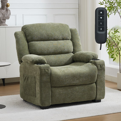 26" Oversized Power Recliner Remote Preset Memory Lazy Boy Corduroy Chair Sofa
