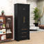 Grand garde-manger avec porte, 3 tiroirs, tablettes réglables et conception anti-basculement-1447802176