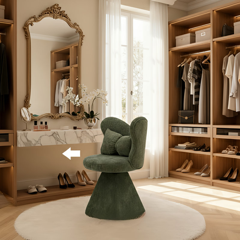Meuble-lavabo pivotant à dossier papillon Modern, Vert
