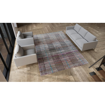 Multicolored Alchemy Modern Wool Silk Blend Rug - 8'11" x 11'7"