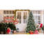 Arbre de Noël 8 pi, 2850 pointes, baies rouges, pin, Pe + recouvert de neige, conception à charnières, support en métal fiable