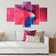 DesignArt Red And Blue Abstract Liquid Art On Canvas 5 Pieces Print ...