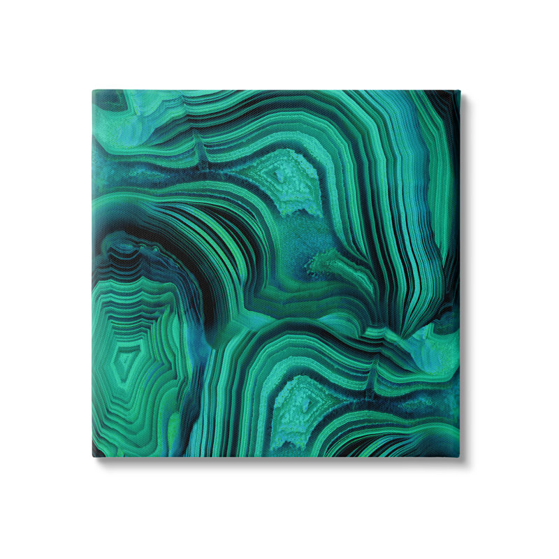 «Green and Blue Malachite Abstract» par Danielle Carson, impression sur toile tendue, H 24 po x l 24 po x P 1,5 po