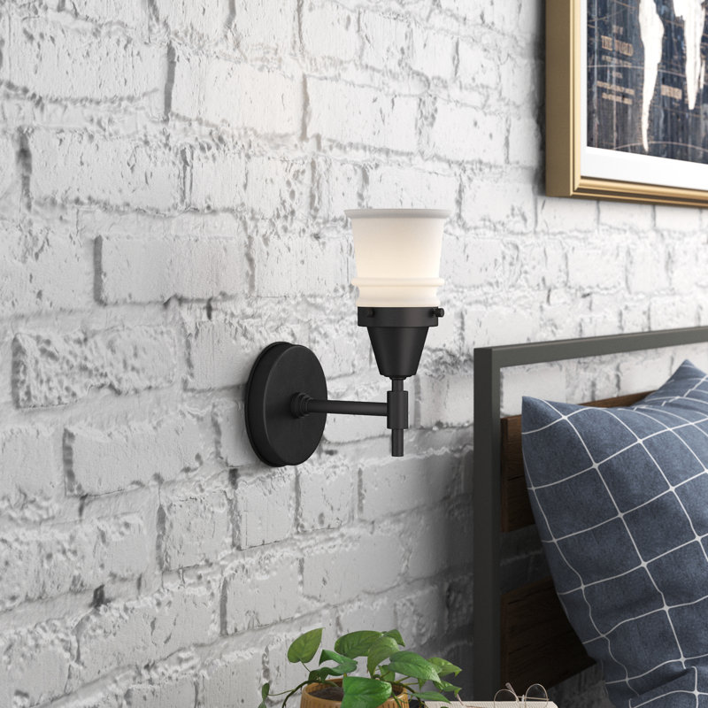 Gayle Armed Sconce, LED, Matte White, Matte Black
