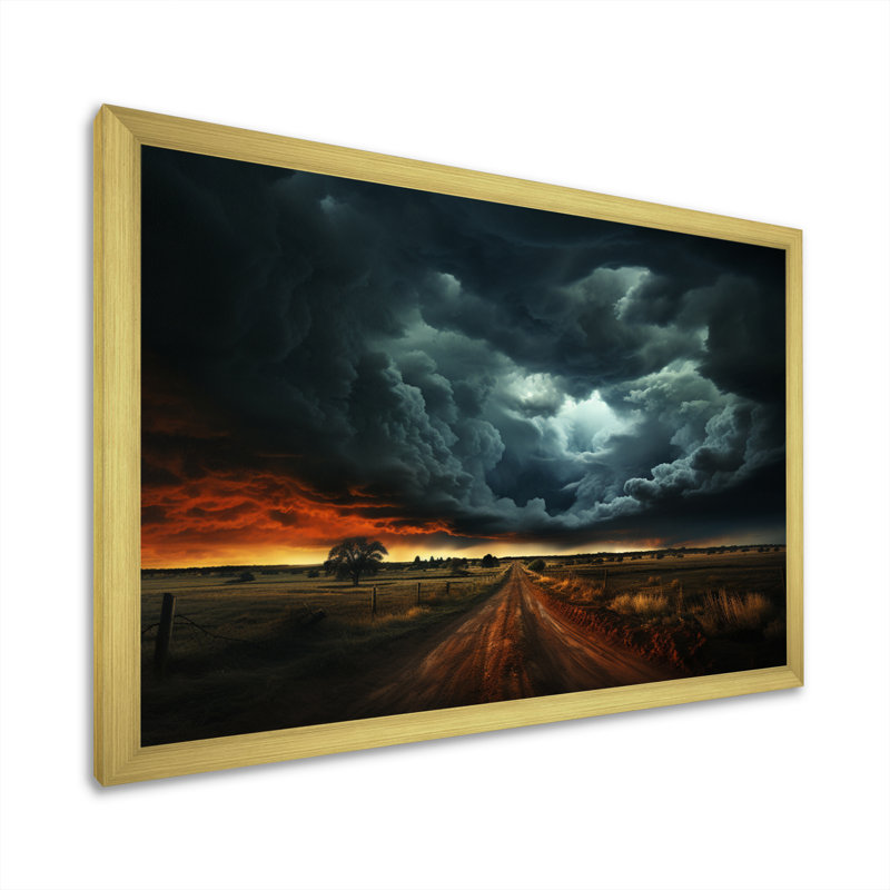 «Kolbeinn Whirling Fury On Prairies», reproduction sur toile, H 16 po x l 32 po x P 1 po, Cadre doré simple