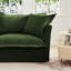Canapé modulaire 2 places avec repose-pieds convertible, siège large et profond en forme de L avec housse détachable et coussins moelleux multiples, tissu chenille, vert