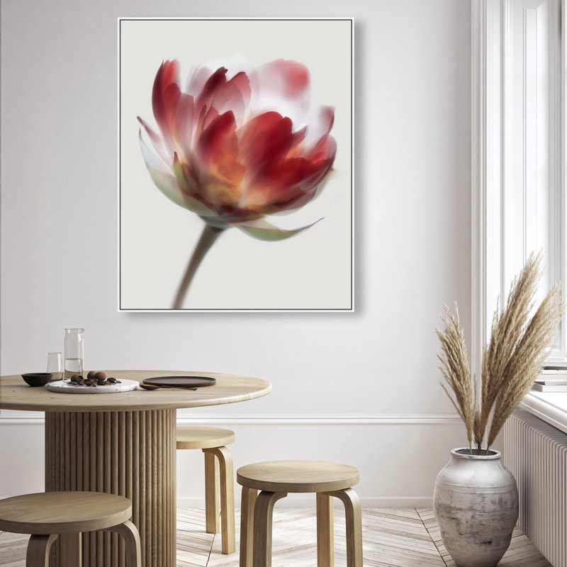 Crimson Core II Abstract Canvas Print by Oliver Gal, Black Frame, 16 x 20, 37"H x 46"W, White Floater Frame