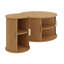 Ensemble de tables basses de style Mid-Century avec porte tambour coulissante, table de bout ronde cannelée avec rangement-793808976