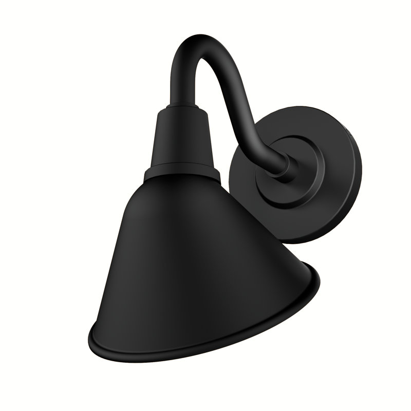 Hunter Cassius Rustic Modern Metal Cone Outdoor Small Wall Light, 10.5" H x 9.75" W x 7" D