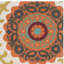 Tapis floral ivoire et orange Blair-19276629