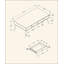Table basse, accent, cocktail, rectangulaire, rangement, salon, L 44 po, stratifié noyer, pieds en bois, style Mid-Century