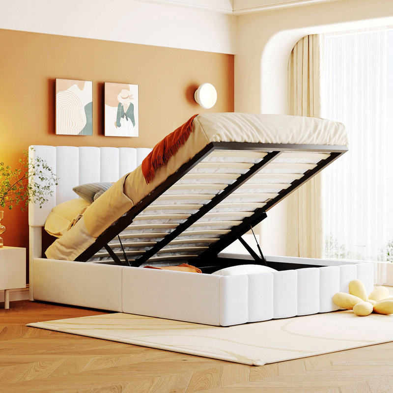 Upholstered Platform Bed With A Hydraulic Storage System