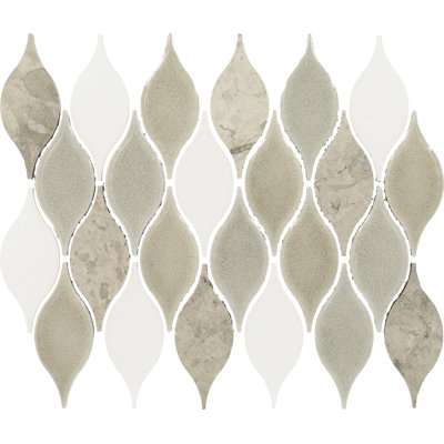 12" x 11" Natural Stone Arabesque Wall Tile