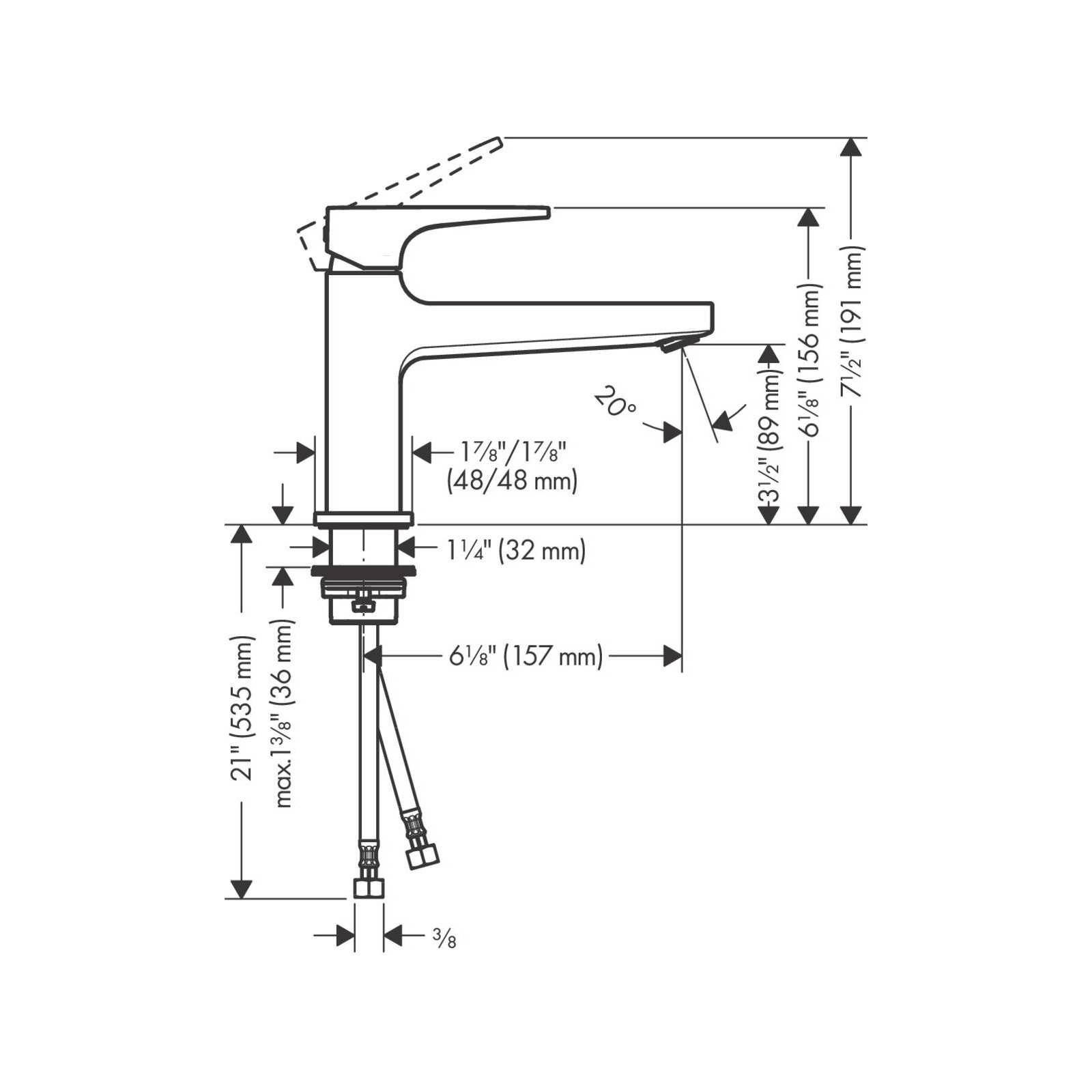 Metropol Low Flow Water Saving Single Hole Faucet, Chrome