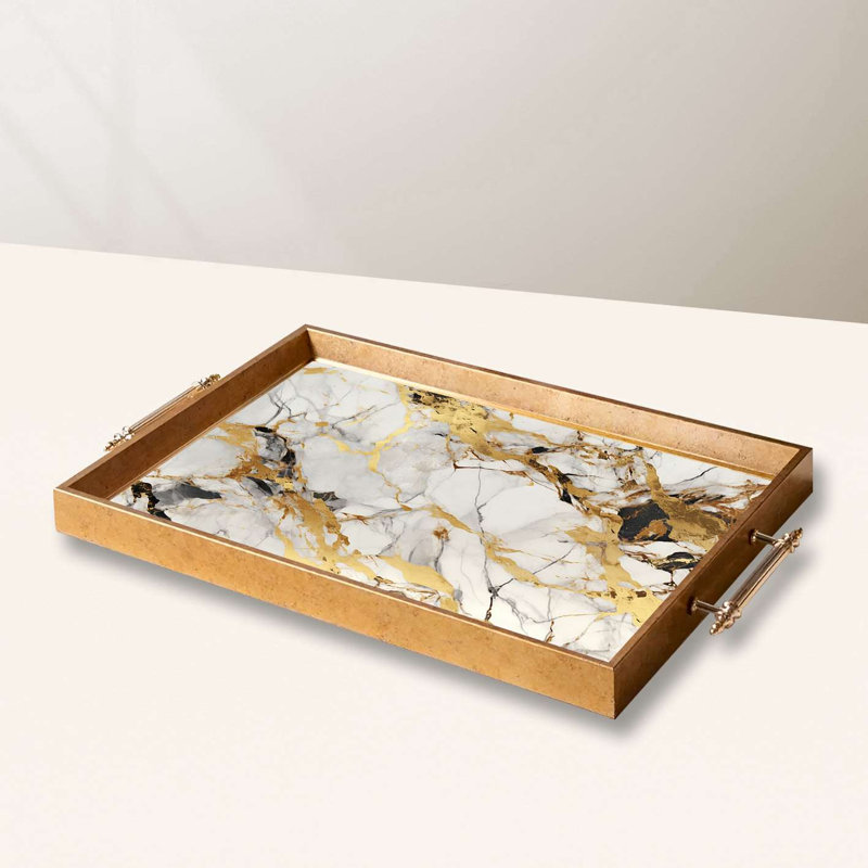Elegant Glass Serving Tray, 19.7 x 11.4 x 1.4 inches | 100% High-Quality Glass | Perfect for Entertaining & Serving | Stylish and Functional Design for Home & Parties | Durable and Easy to Clean